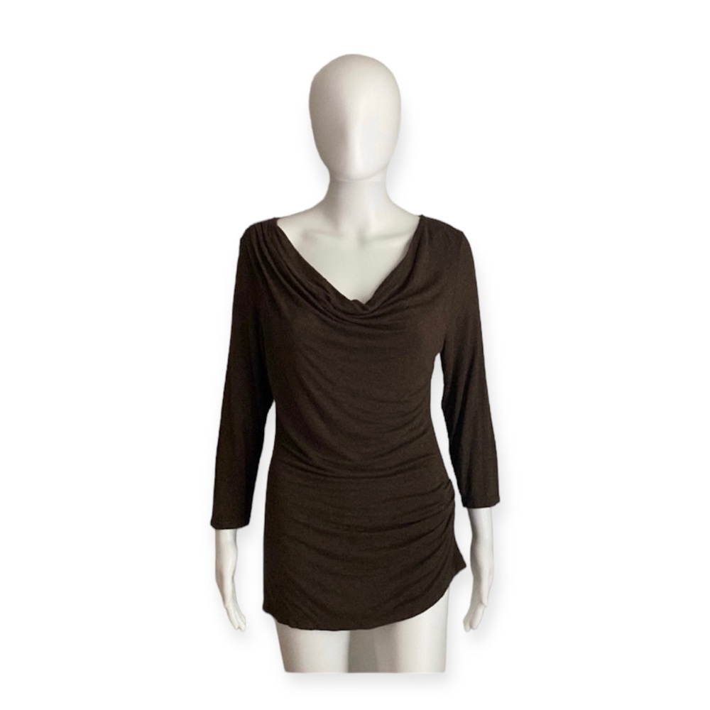 Sophie Max Brown Cowl Neck Top Size M